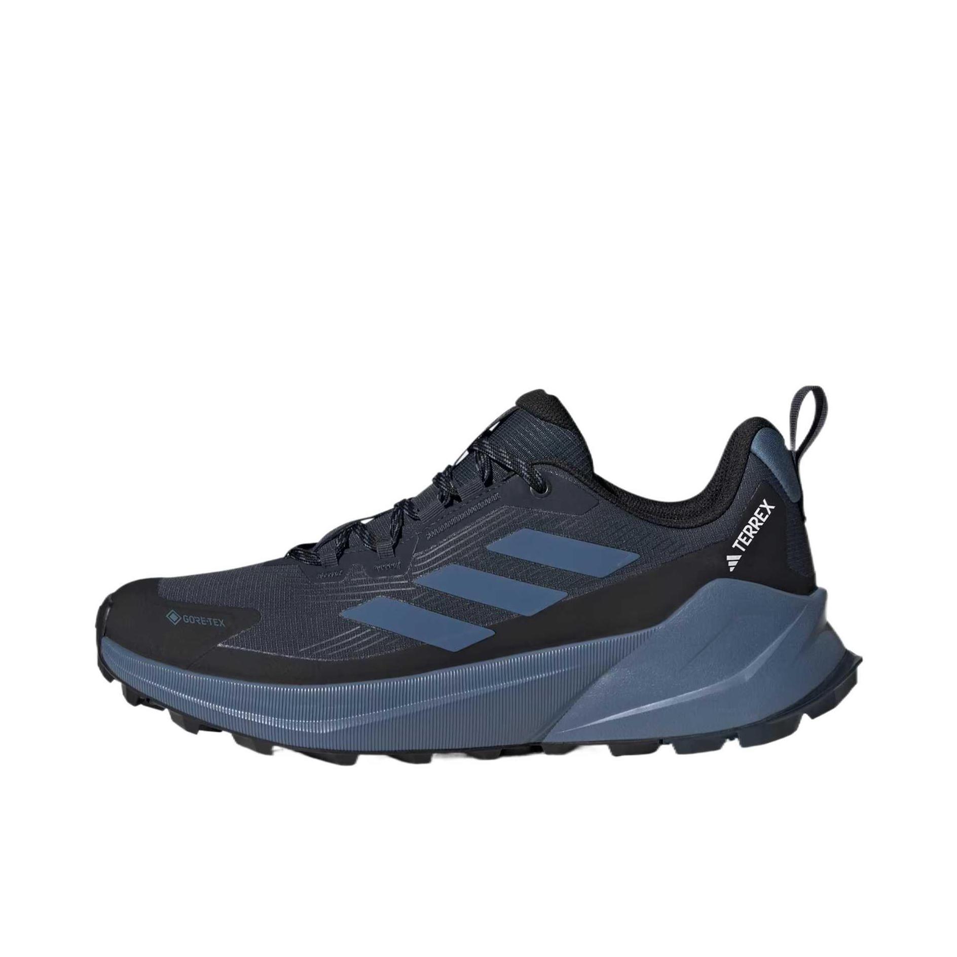 推荐商品：adidas  2.0 Gore-Tex  减震透气 防滑耐磨 舒适轻便 低帮 时尚百搭 国家地理联名 户外鞋 黑色/深蓝色
