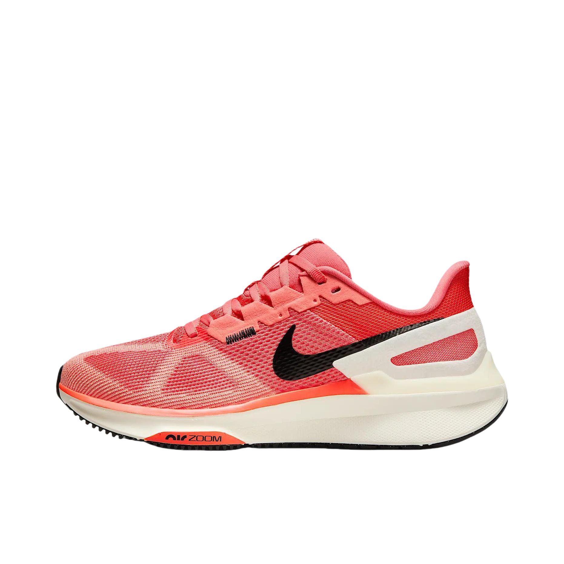 推荐商品：Nike Air Zoom Structure 25 跑鞋 公路减震织物支撑训练轻便 女款/粉色/红色