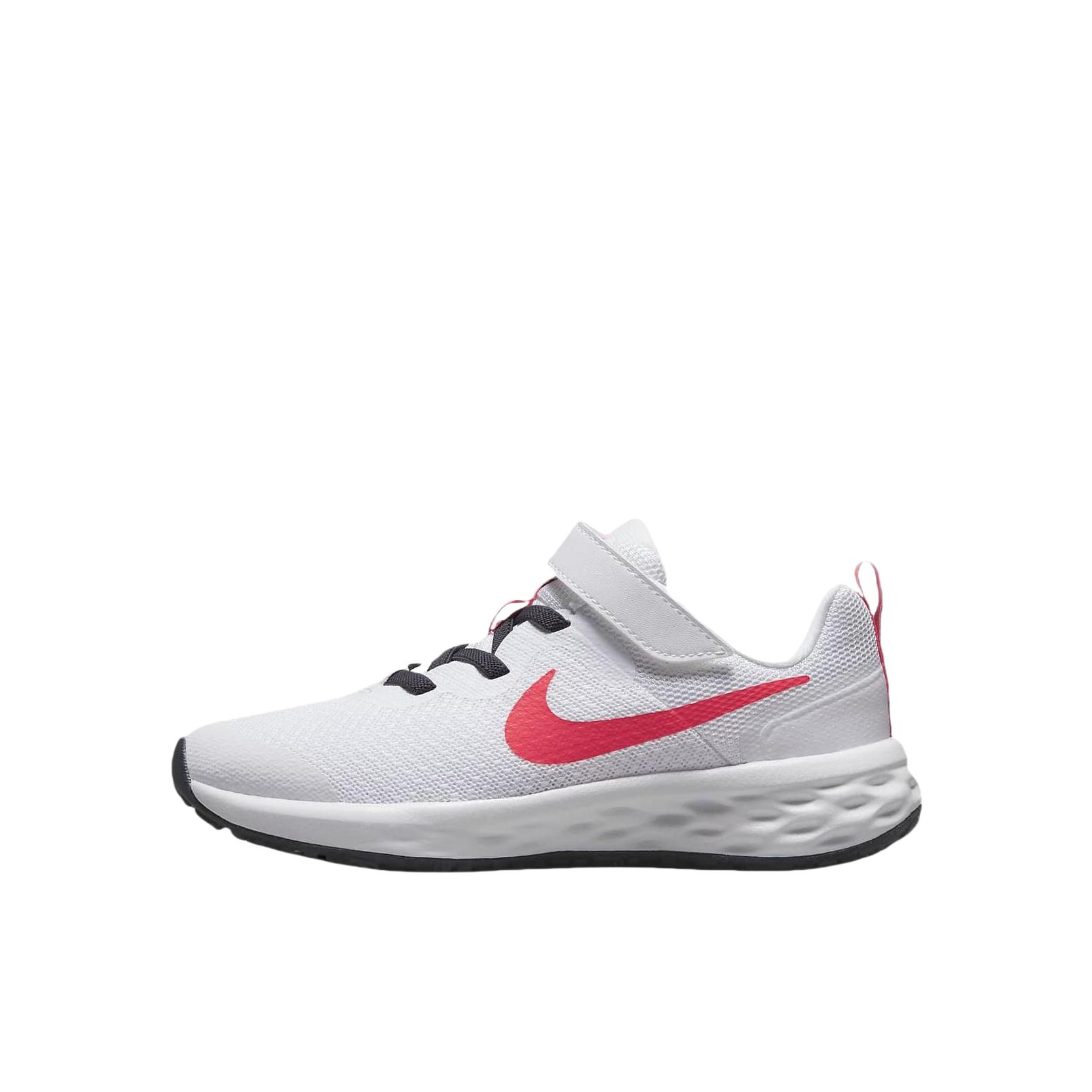 推荐商品：Nike Revolution 6 减震耐磨 舒适防滑 网面 魔术贴 百搭休闲 运动鞋儿童 小童/白色