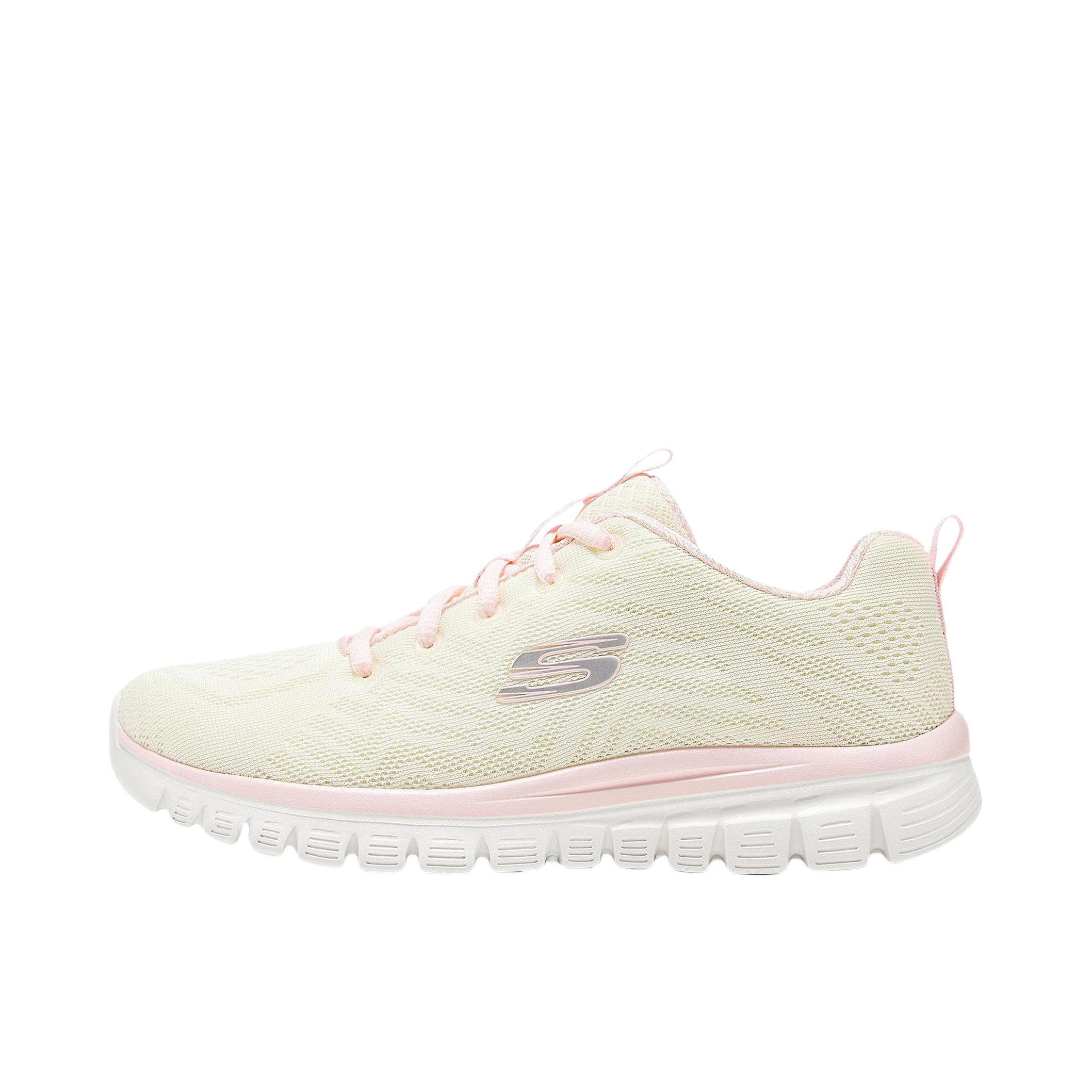 推荐商品：Skechers/斯凯奇 Graceful 休闲舒适 网面透气 防滑耐磨 轻便减震 软底 运动 慢跑 跑鞋 女款/自然色/粉红色