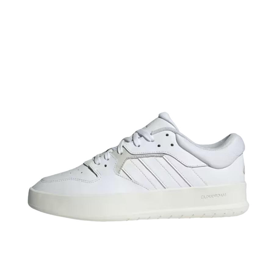 推荐商品：adidas Court 24 防滑 低帮 平跟 系带 板鞋 纯白色