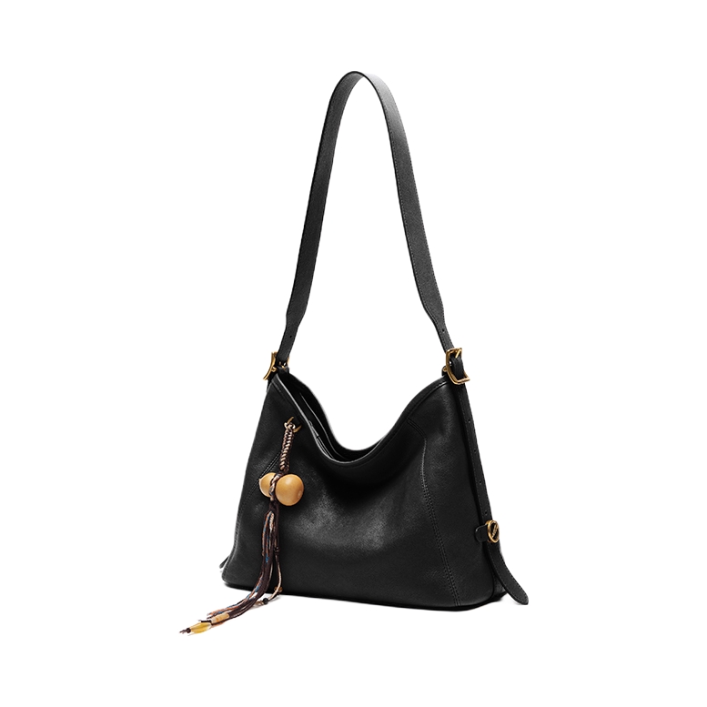 推荐商品：【徐艺洋同款】SUPERMERCY 小号植鞣头层小牛皮春腋下斜挎hobo包单肩包