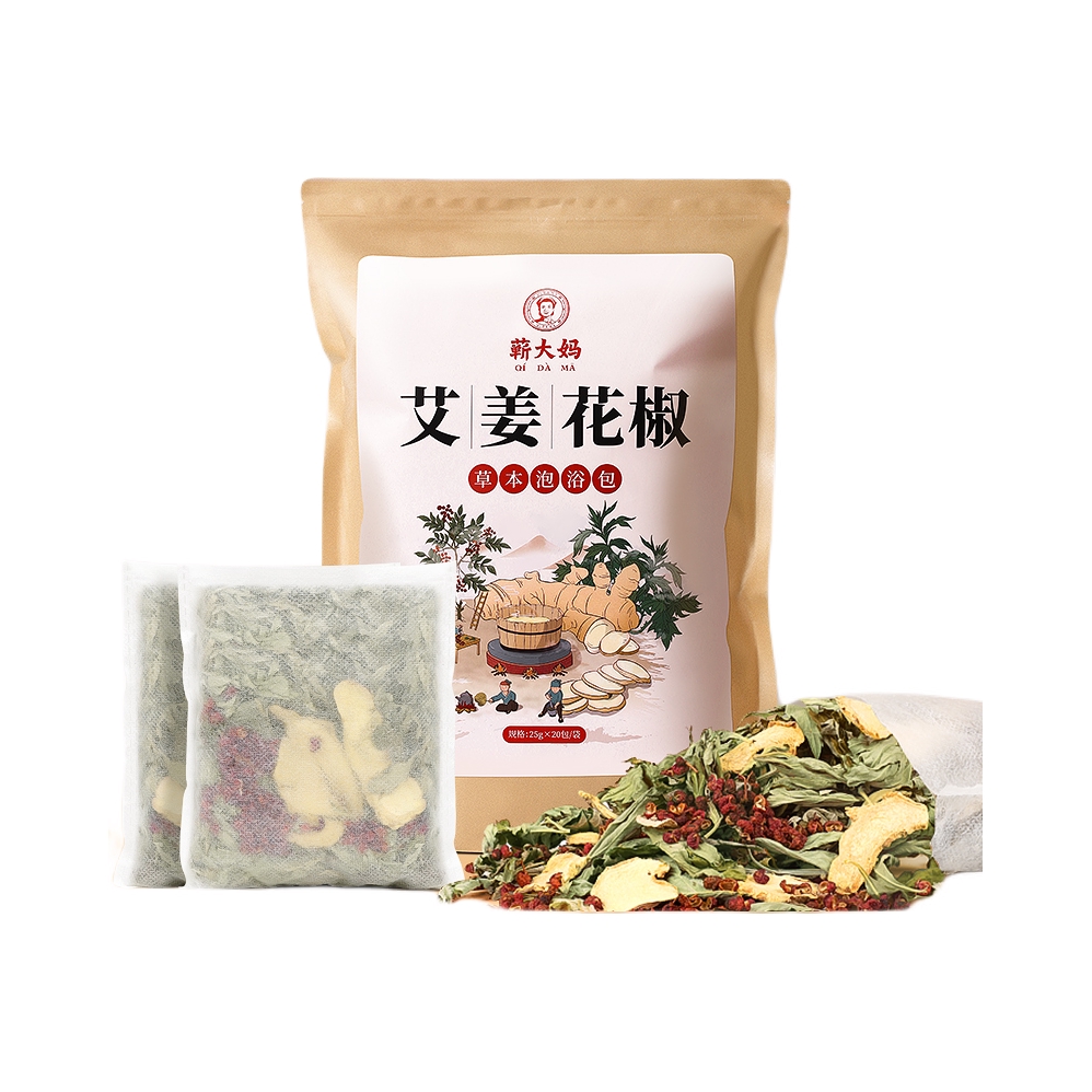 推荐商品：蕲大妈 艾草艾叶花椒生姜泡脚药足浴包 助睡眠排汗