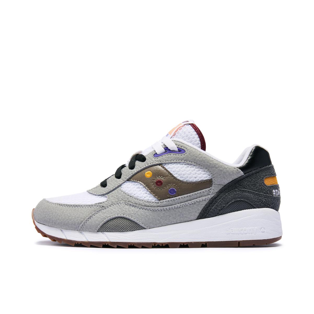 推荐商品：Saucony/索康尼 Shadow 6000 经典复古 防滑耐磨 舒适休闲 透气 防水 织物 运动 跑鞋 白色/灰色