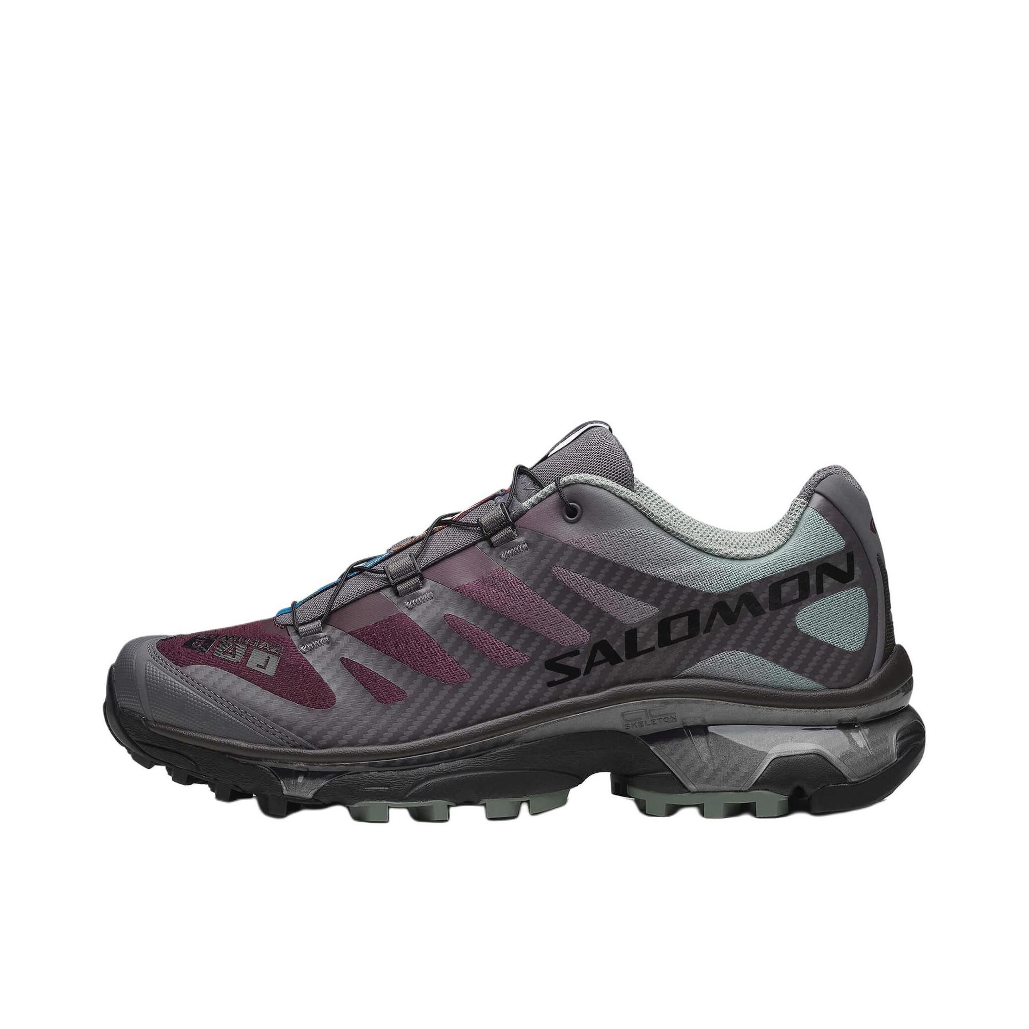 推荐商品：Salomon/萨洛蒙 XT-4 OG 包裹性 减震回弹 网布透气 防滑耐磨 越野 户外休闲鞋 灰色/红色