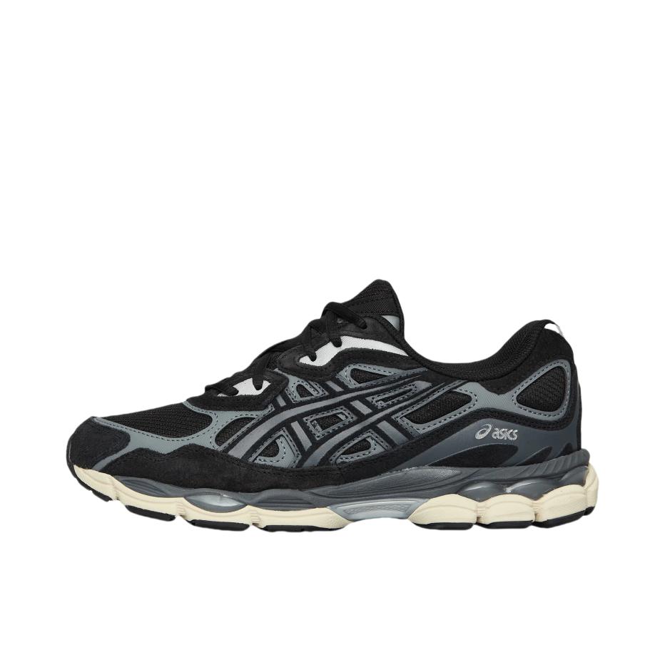推荐商品：Asics/亚瑟士 Gel-NYC 跑鞋 圆头缓震防滑耐磨机能风复古潮流织物合成革贴合支撑耐穿 黑色