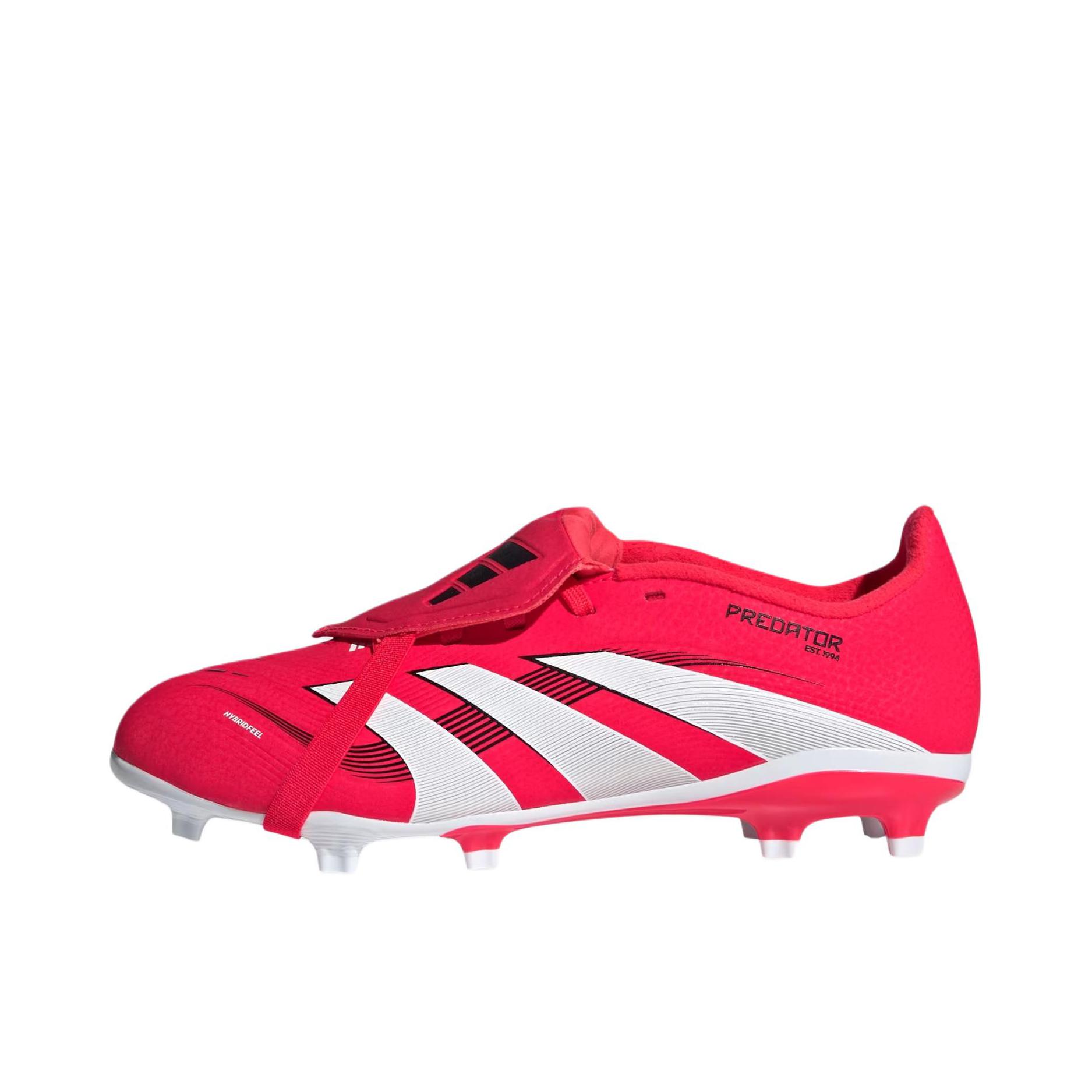 推荐商品：adidas Predator League FG 中端 胶质长钉 硬天然草场 防滑耐磨 减震轻便 足球鞋 大童/亮红色/云白色
