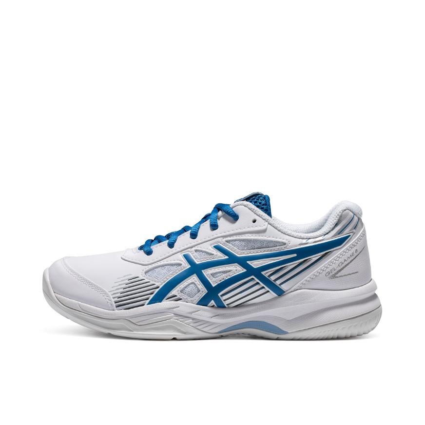 推荐商品：Asics/亚瑟士 Gel-Game 8 缓震舒适 耐磨防滑 支撑 网球鞋 D宽/白色/蓝色/银色