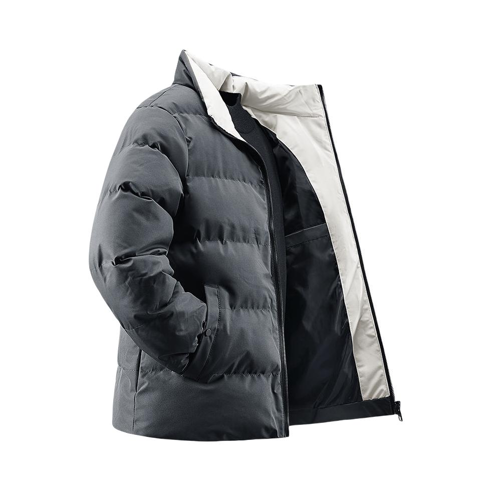 推荐商品：爱登堡 保暖拉链立领棉服 8299 深灰