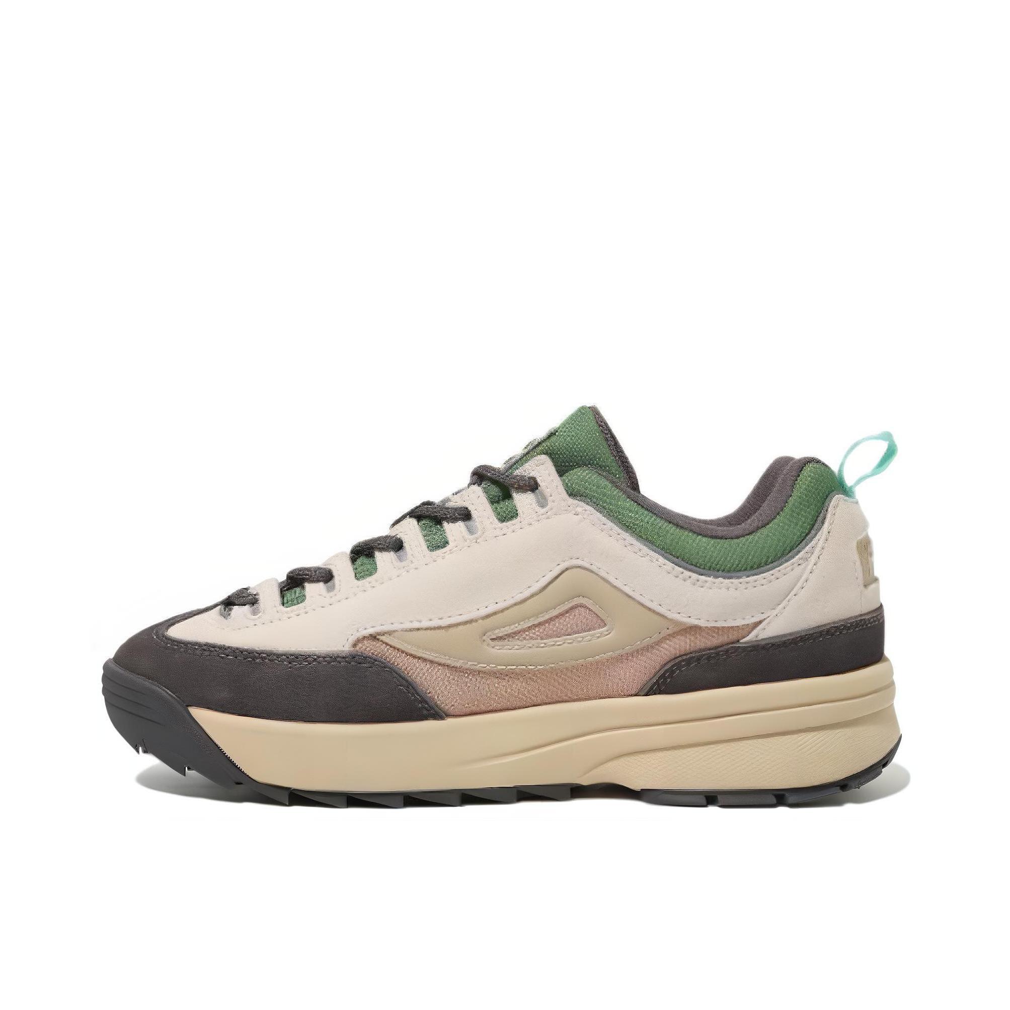 推荐商品：FILA/斐乐 Disruptor Slick 减震 耐磨 老爹鞋 1RM02748G108 米色/黑色/黄色 