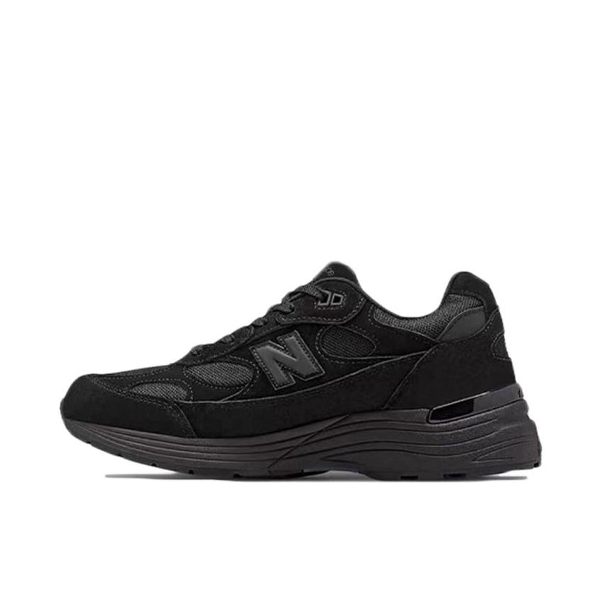 推荐商品：New Balance 992 跑鞋 减震防滑耐磨舒适透气网布织物人造革复古合成革圆头 纯黑