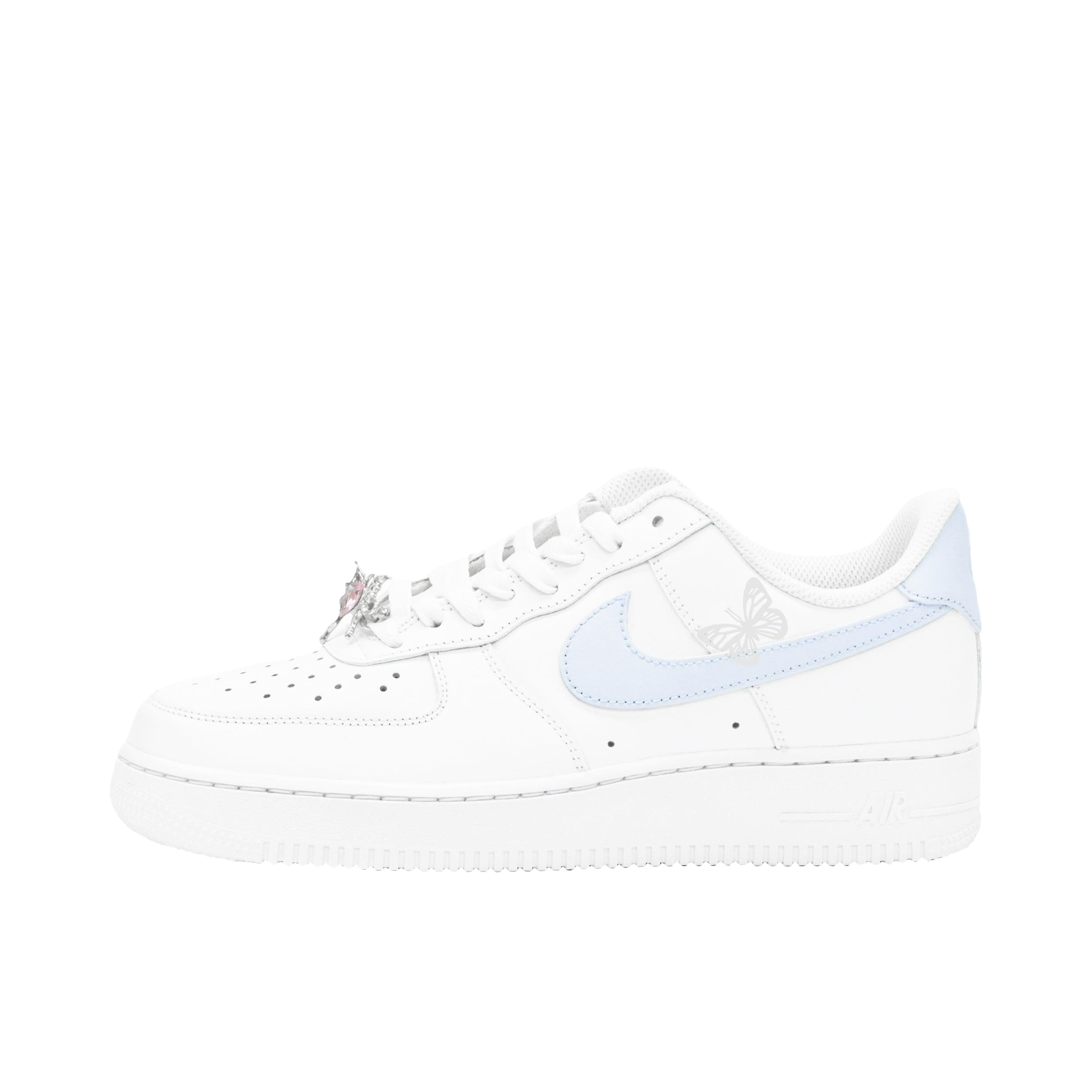 推荐商品：【定制款】 Nike Air Force 1 板鞋 防滑减震耐磨低帮增高 蓝银蝴蝶