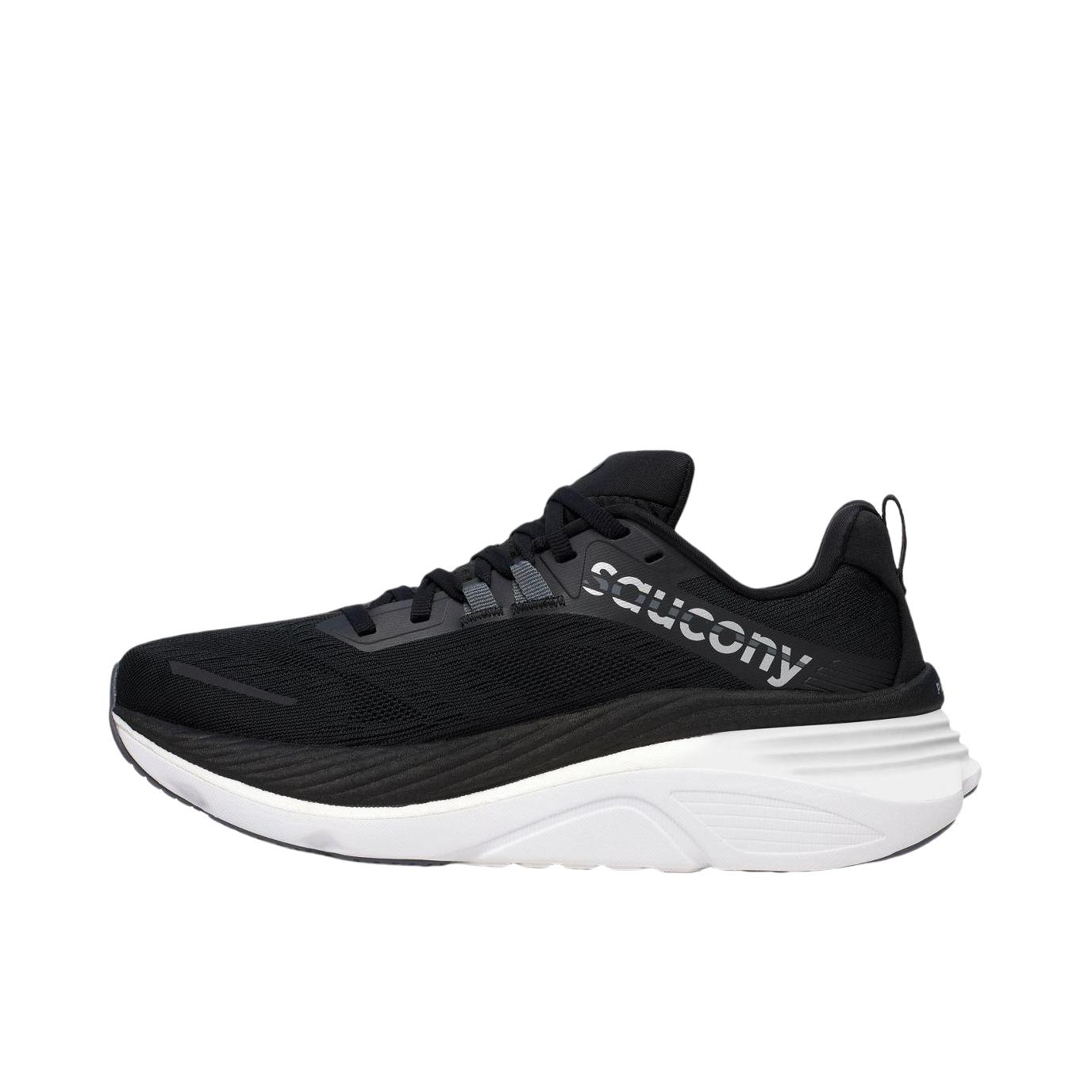 推荐商品：Saucony/索康尼 Hurricane 24 飓风 舒适缓震 支撑透气 防滑耐磨 时尚百搭 简约 稳定支撑 长跑 跑鞋 女款/黑色/白色
