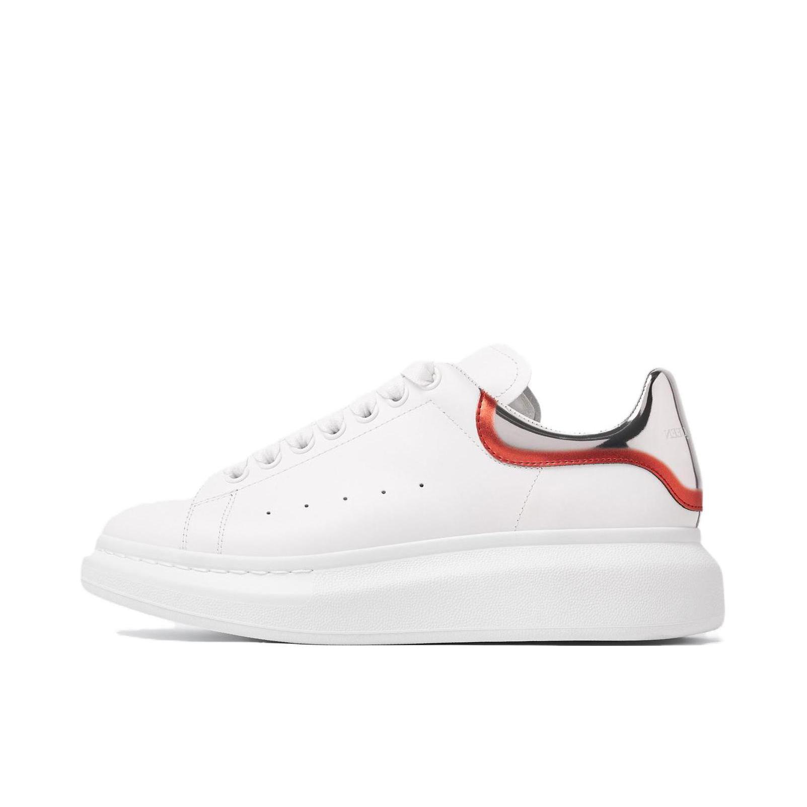 推荐商品：Alexander McQueen/亚历山大麦昆 牛皮革 时尚 系带 厚底 运动休闲鞋 750335 白色