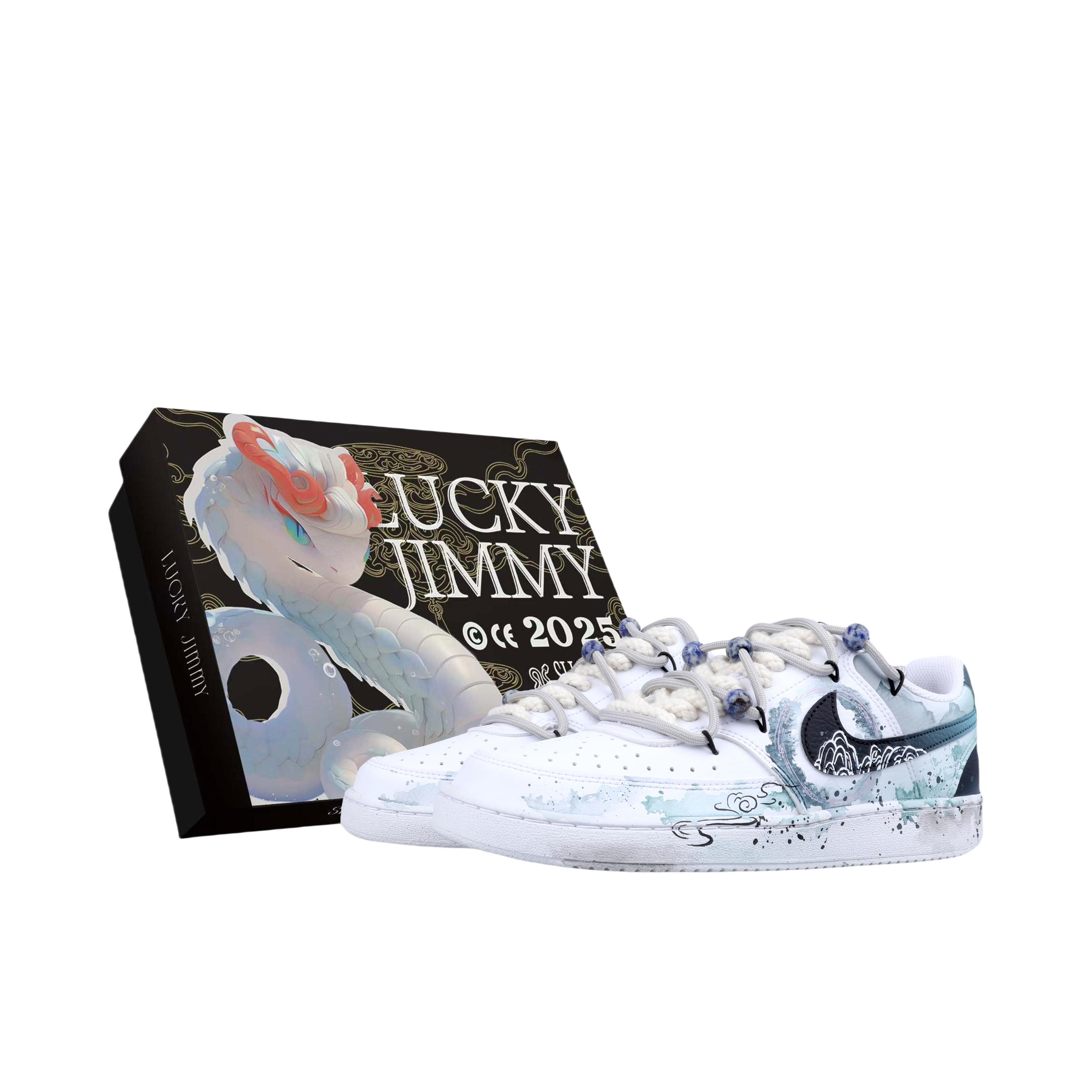 推荐商品：【定制球鞋】 Nike Court Vision 1 板鞋 防水美式简约防滑减震复古 礼盒款/叹墨晚书