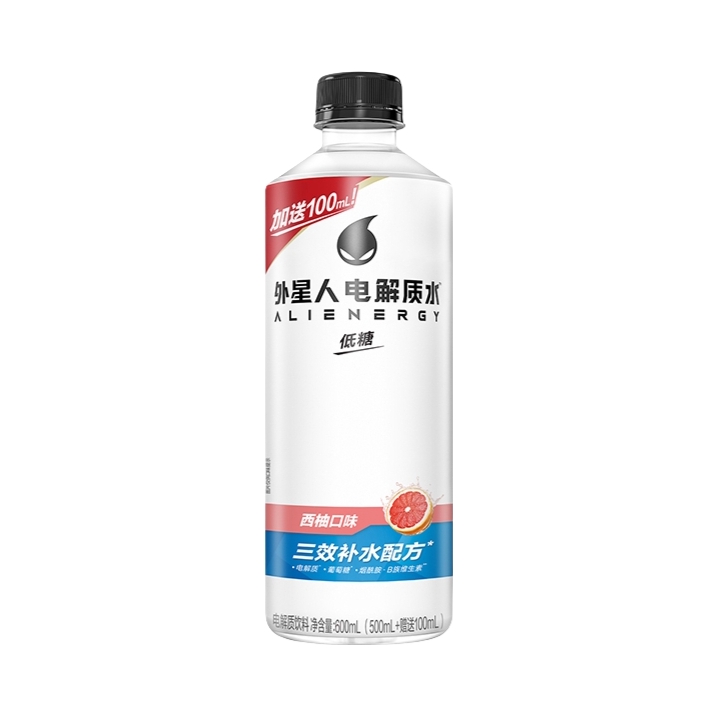推荐商品：Alienergy/外星人 低糖版 西柚口味 600ml 电解质水 瓶装