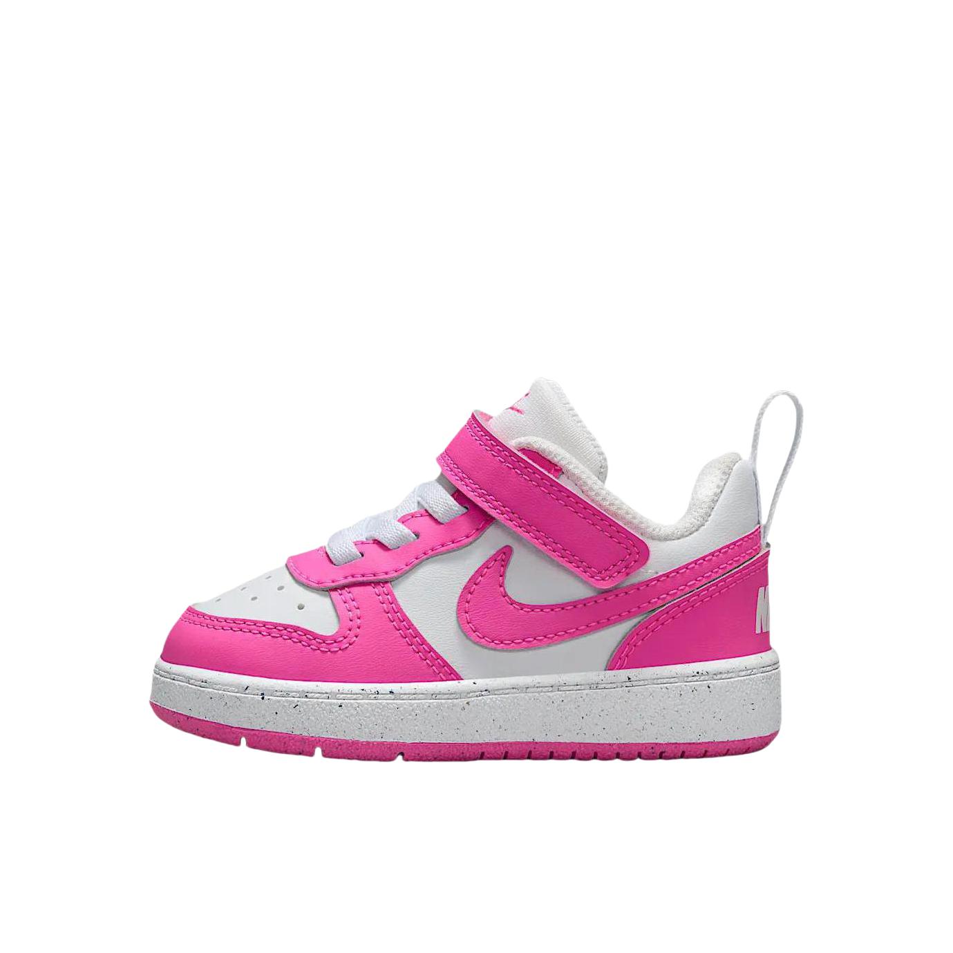 推荐商品：Nike  Court Borough  时尚潮流 舒适轻便 休闲耐磨  板鞋 儿童 小童/粉色/白色