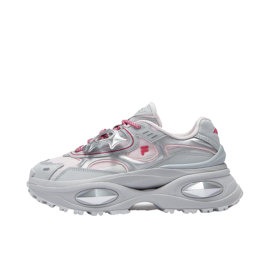 推荐商品：【赵露思同款】FILA/斐乐 Bianco 3 硬糖3 厚底防水 防滑耐磨 系带增高 老爹鞋 女款/朴雾嫩粉/日岩灰