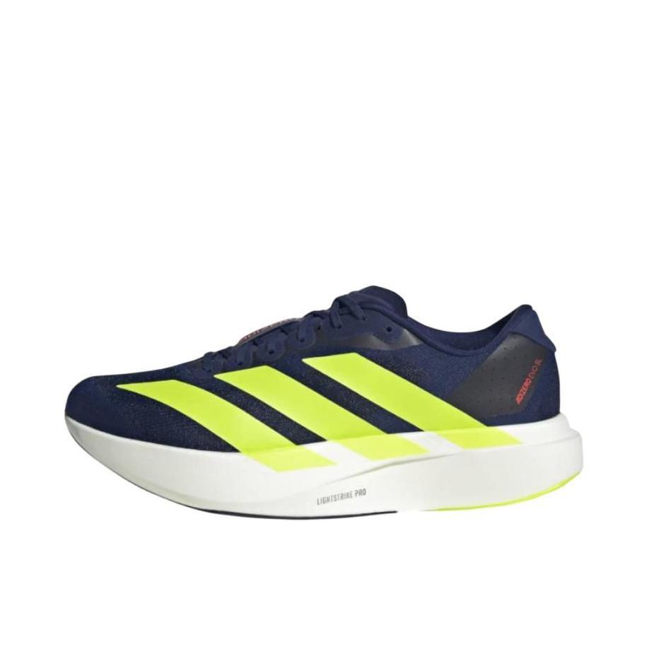 推荐商品：【梅西同款】 adidas Adizero Evo SL 跑鞋 缓震防滑圆头轻便运动马拉松竞速训练 2E宽/蓝色/黄色