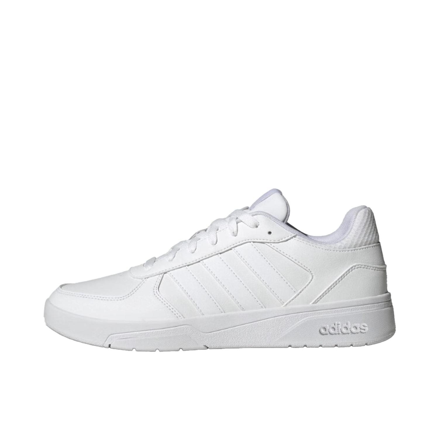 推荐商品：adidas Courtbeat 运动休闲鞋 潮流舒适缓震透气时尚轻便耐磨防滑篮球风轻运动复古风 纯白色