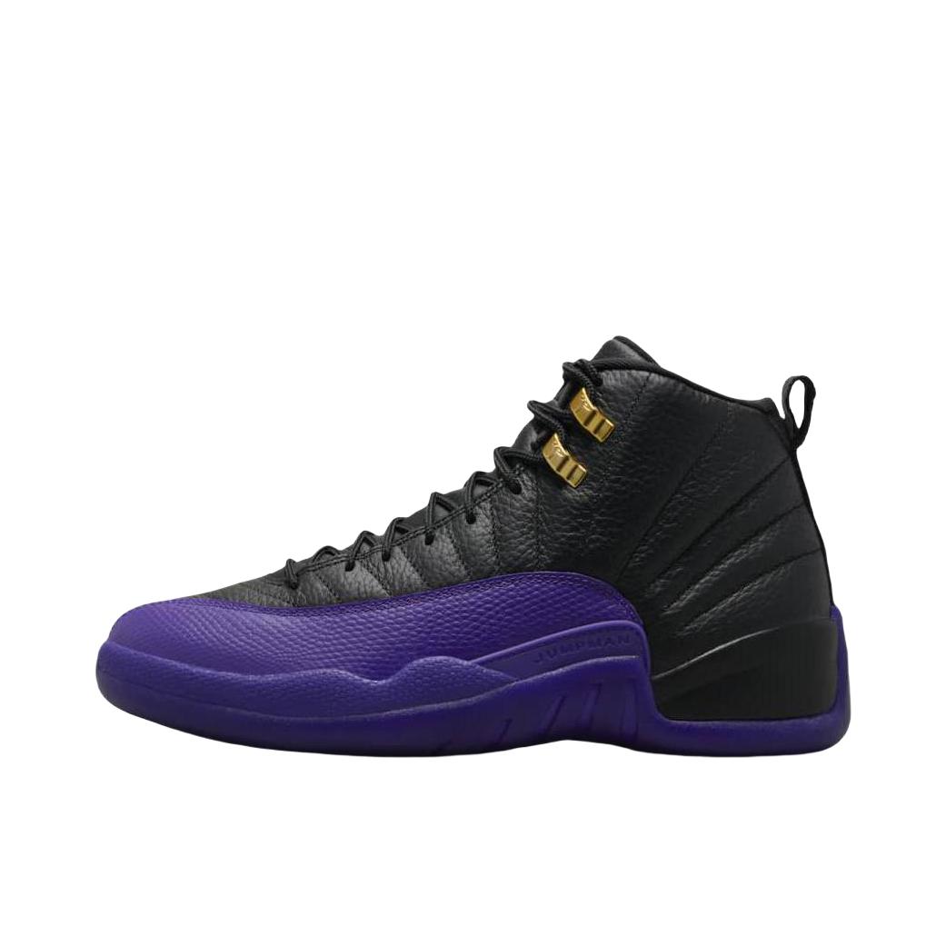 推荐商品：Air Jordan 12 篮球鞋 全掌zoom air潮流复古舒适百搭缓震支撑 黑色/紫色
