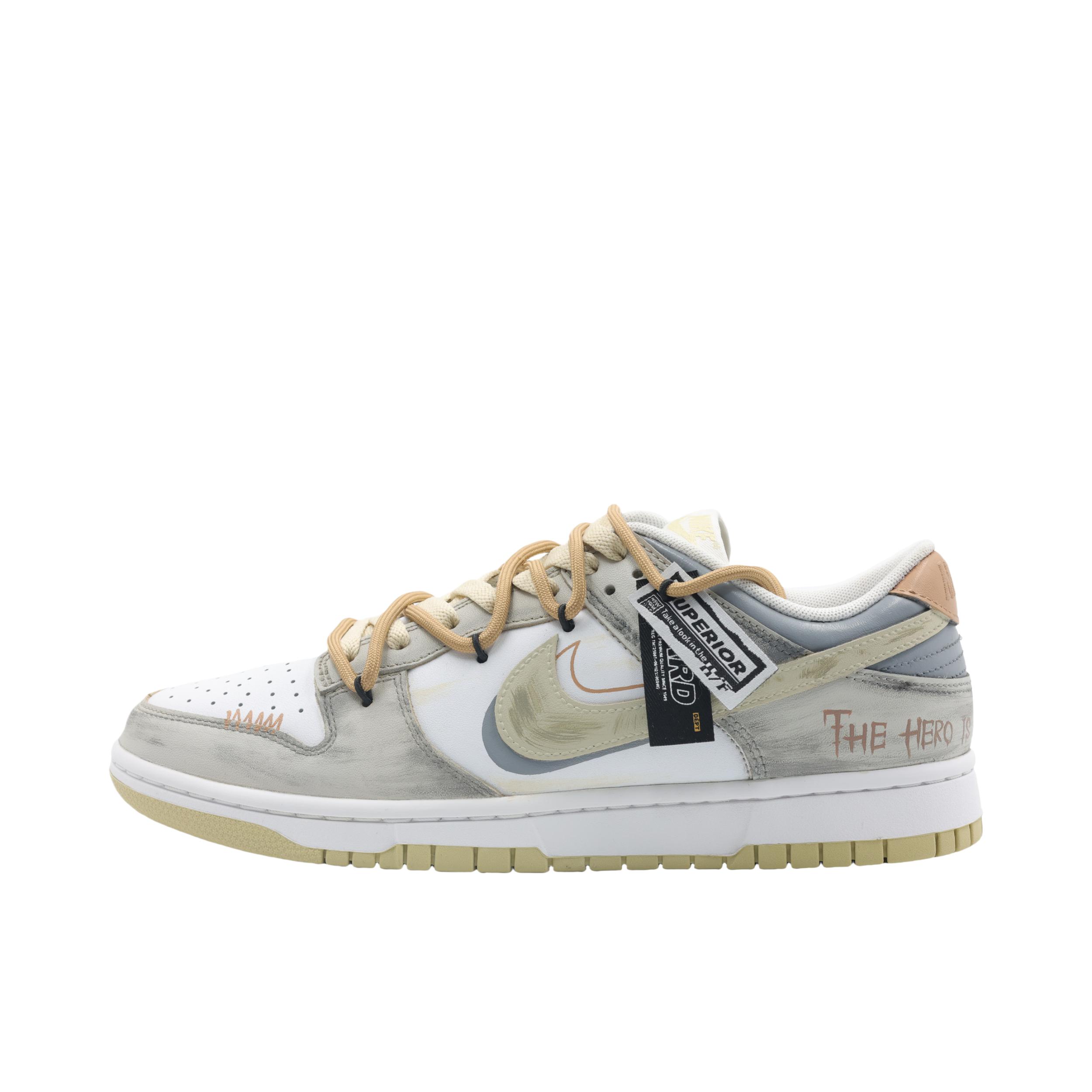 推荐商品：【定制球鞋】 Nike Dunk 板鞋 平跟系带防滑耐磨做旧高街简约百搭潮流复古美式 橙夕林墟