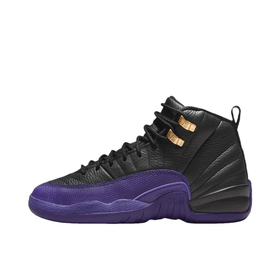 推荐商品：Air Jordan 12 篮球鞋 全掌zoom air潮流复古舒适百搭缓震支撑 GS/黑色/紫色