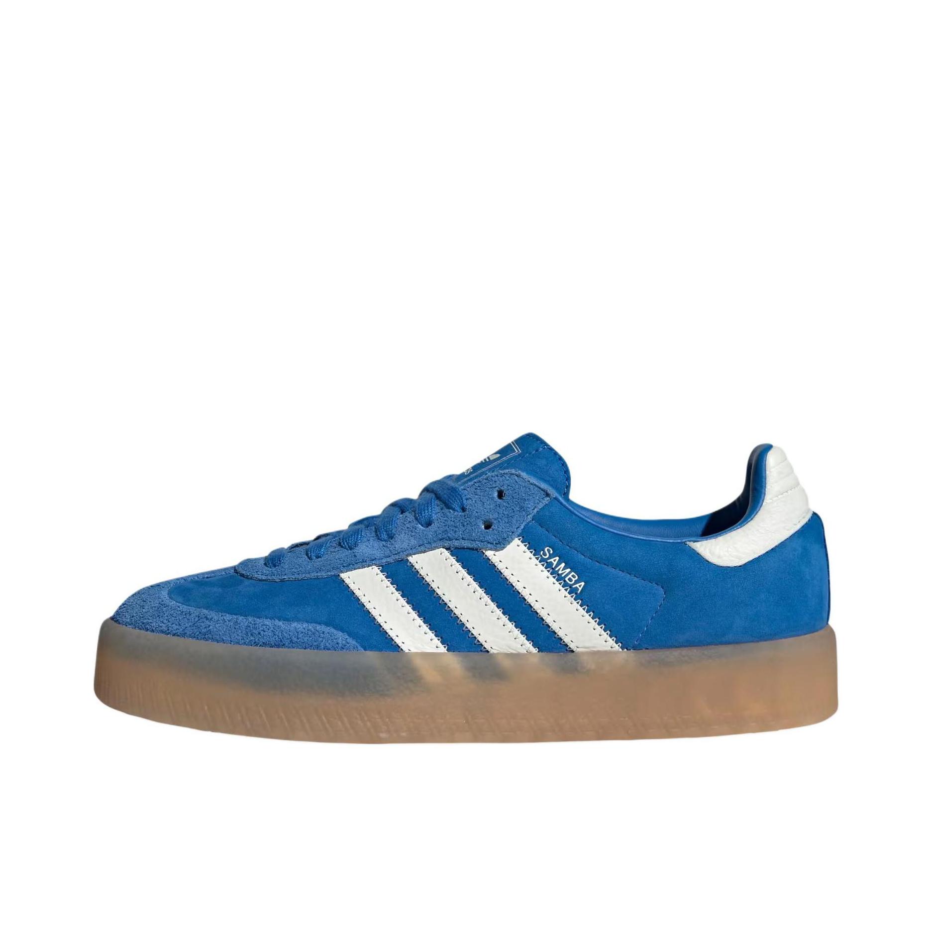 推荐商品：adidas Originals Sambae T头鞋 德训鞋 板鞋 增高包裹性合成革 蓝色/白色