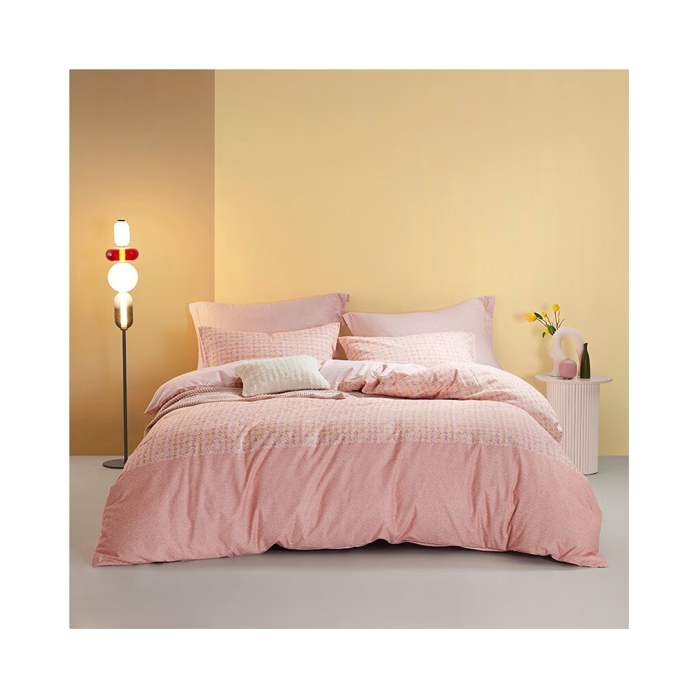 推荐商品：LOVO/乐蜗家纺 印花系列 磨毛四件套 床上加厚罗莱生活单双人床纯棉温柔保暖床单款