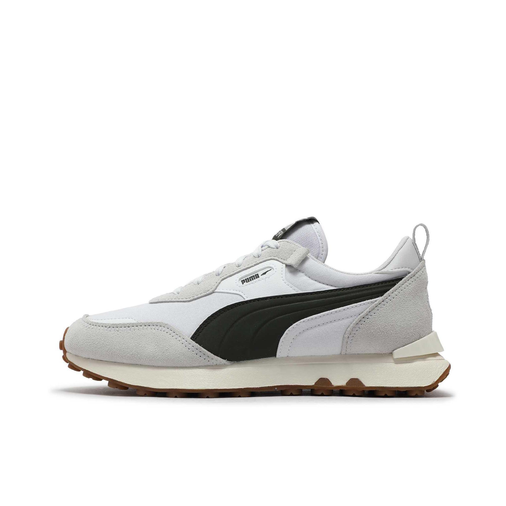推荐商品：Puma/彪马 Rider FV 运动休闲鞋 减震防滑耐磨舒适轻便网面透气复古百搭抓地 白色/深橄榄色/灰色