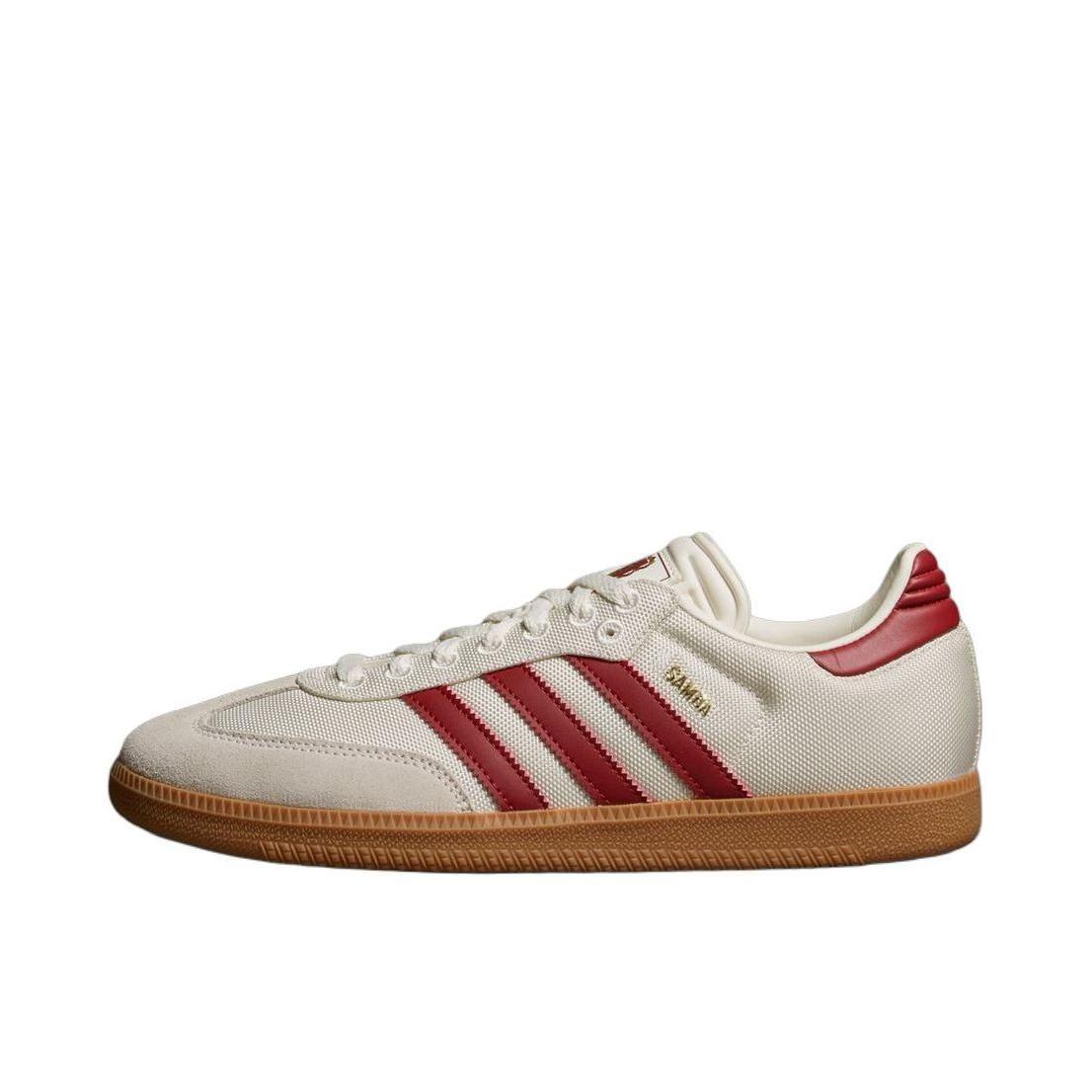 推荐商品：adidas Originals Samba OG T头鞋 板鞋 经典复古舒适百搭耐磨合成革圆头薄底贴合 Bayern München联名/米色/红色