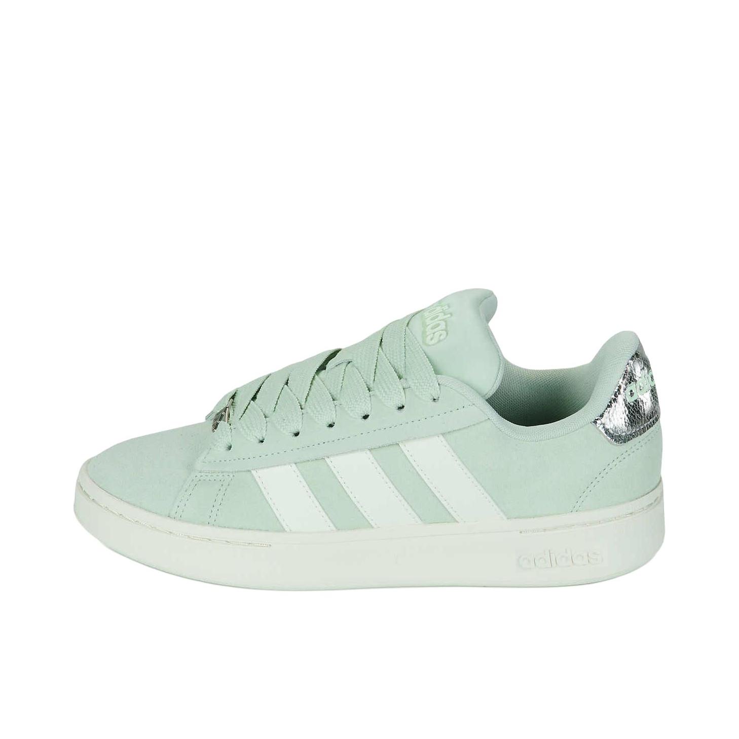 推荐商品：adidas Grand Court Base 00s 面包鞋 板鞋 T头防滑耐磨轻运动合成革薄底贴合 绿色