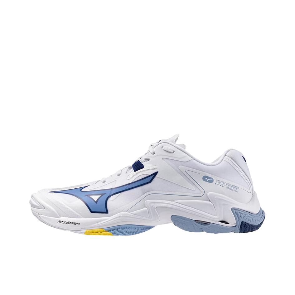 推荐商品：Mizuno/美津浓 Wave Lightning Z8 日潮 缓震轻盈 防滑耐磨 舒适运动 排球鞋 白色/蓝色/黄色
