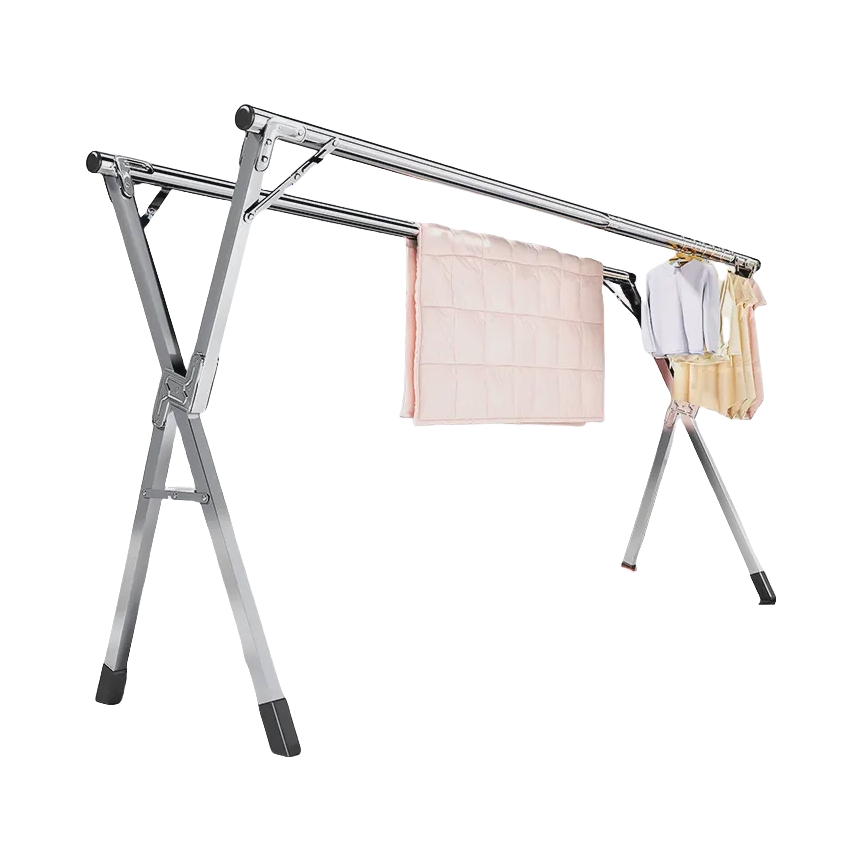 推荐商品：家捷仕 不锈钢 X型双杆款 落地晾衣架
