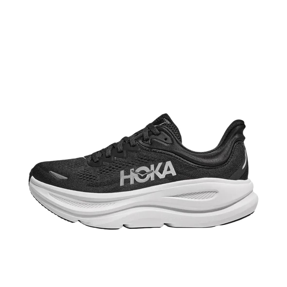 推荐商品：HOKA ONE ONE Bondi 9 越野跑鞋 防滑耐磨缓震透气低帮舒适百搭 男款/黑色/白色