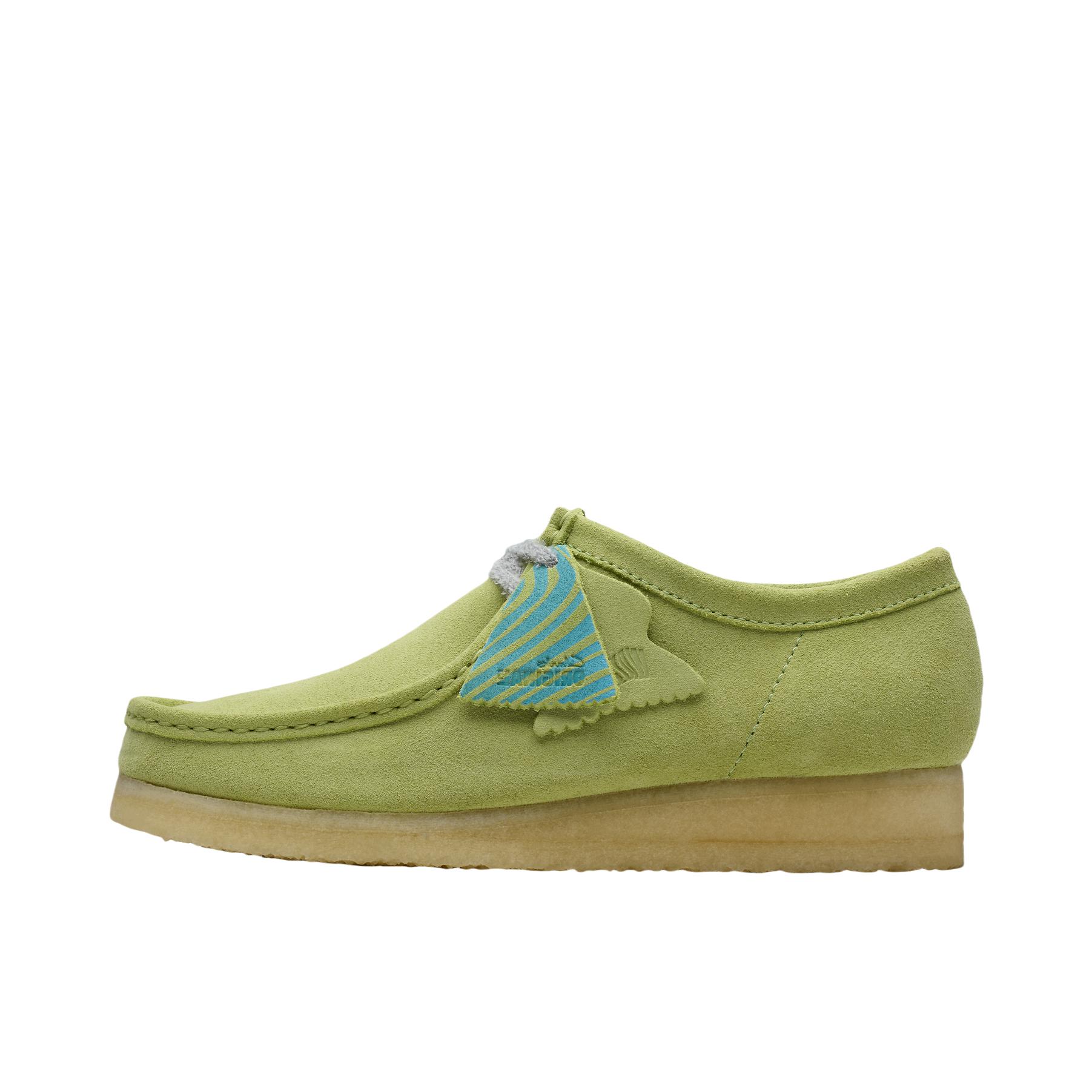 推荐商品：其乐 Wallabee 运动休闲鞋 舒适轻便耐磨圆头绒面革潮流复古厚底防水简约百搭时尚防滑 淡绿色