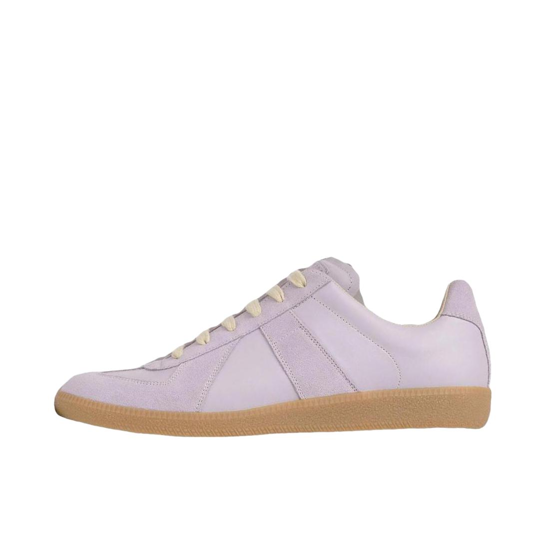 推荐商品：Maison Margiela 梅森·马吉拉 Replica 板鞋 德训鞋 时尚复古简约圆头牛皮拼接 浅紫色