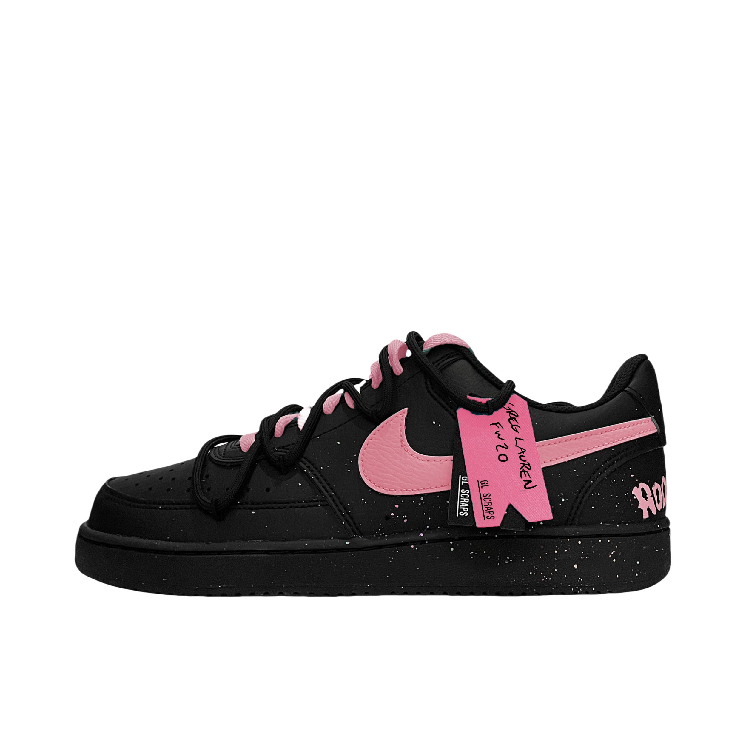 推荐商品：【定制球鞋】Nike Court Vision 板鞋 增高街头风防滑耐磨轻便减震复古潮舒适百搭 粉樱星辉