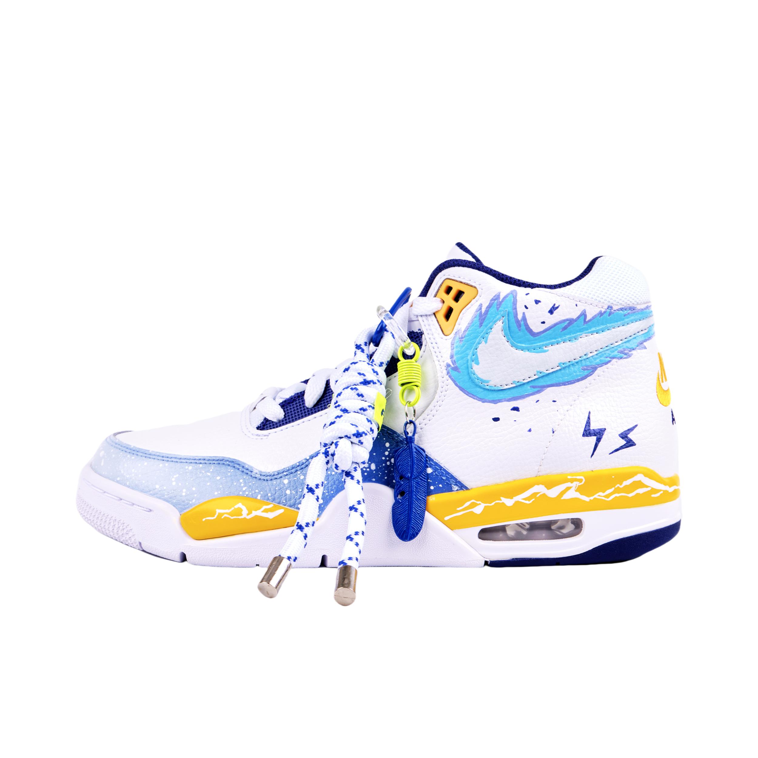 推荐商品：【定制球鞋】Nike Flight Legacy 高帮 舒适减震 防滑耐磨 潮流简约 防水 复古百搭 篮球鞋 蓝焰 