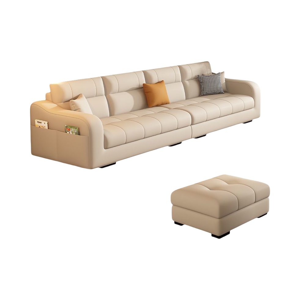 推荐商品：芷蕊 现代简约风 猫爪皮 皮艺沙发