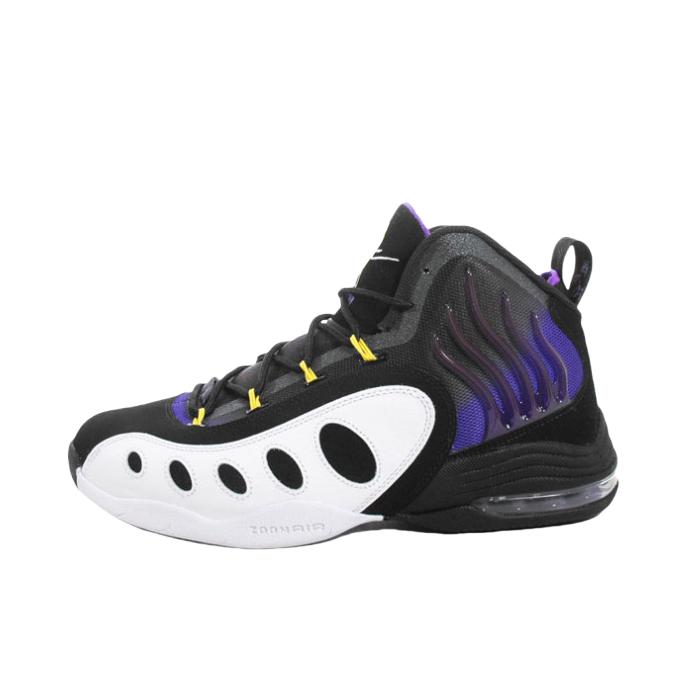 推荐商品：Nike Zoom Sonic Flight 佩顿 防滑 复古 减震 耐磨 篮球鞋 Black Purple Venom 黑白