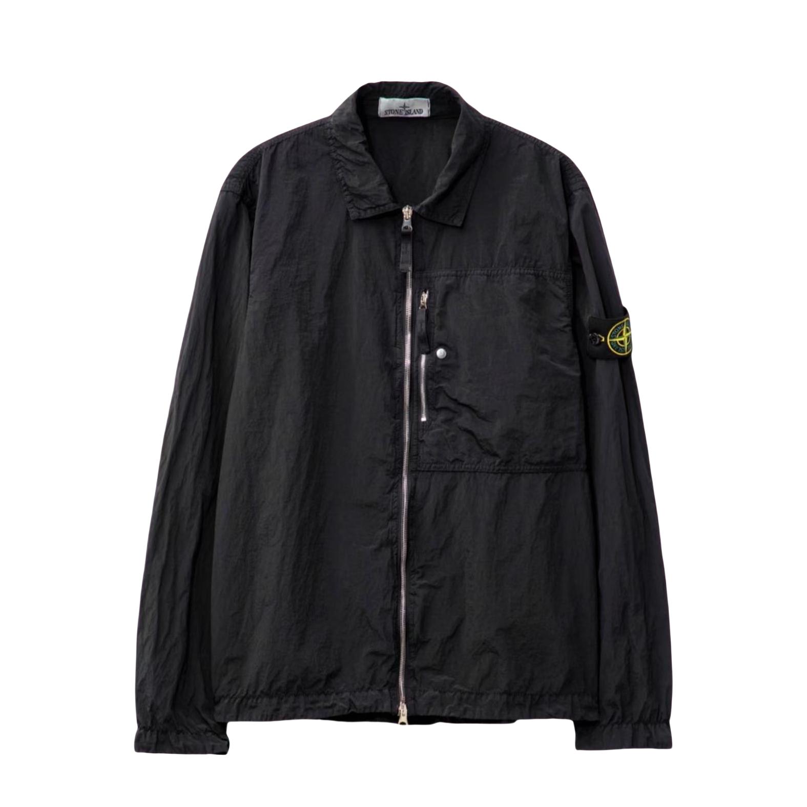 推荐商品：【阮经天同款】Stone Island/石头岛 SS25 金属尼龙徽标贴片拉链长袖夹克 K1S151200005S0019V0029 黑