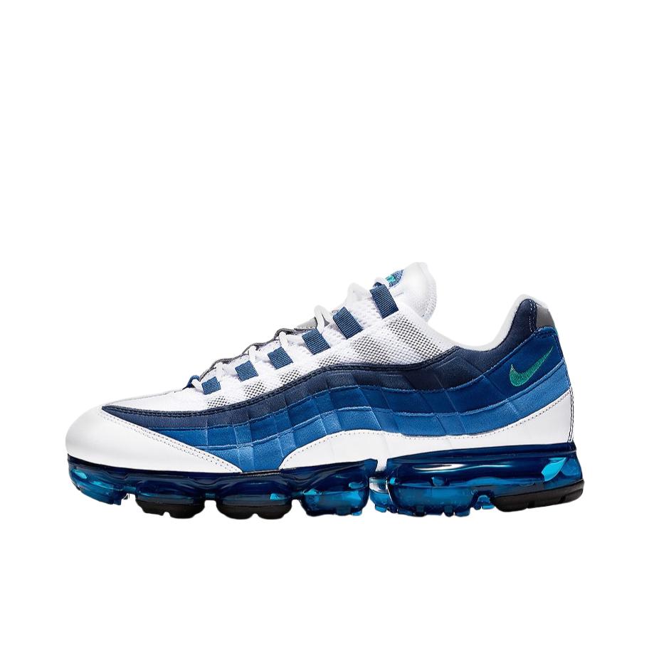 推荐商品：Nike Air VaporMax 95 跑鞋 舒适圆头防滑轻便减震透气低帮复古气垫 Slate 白蓝