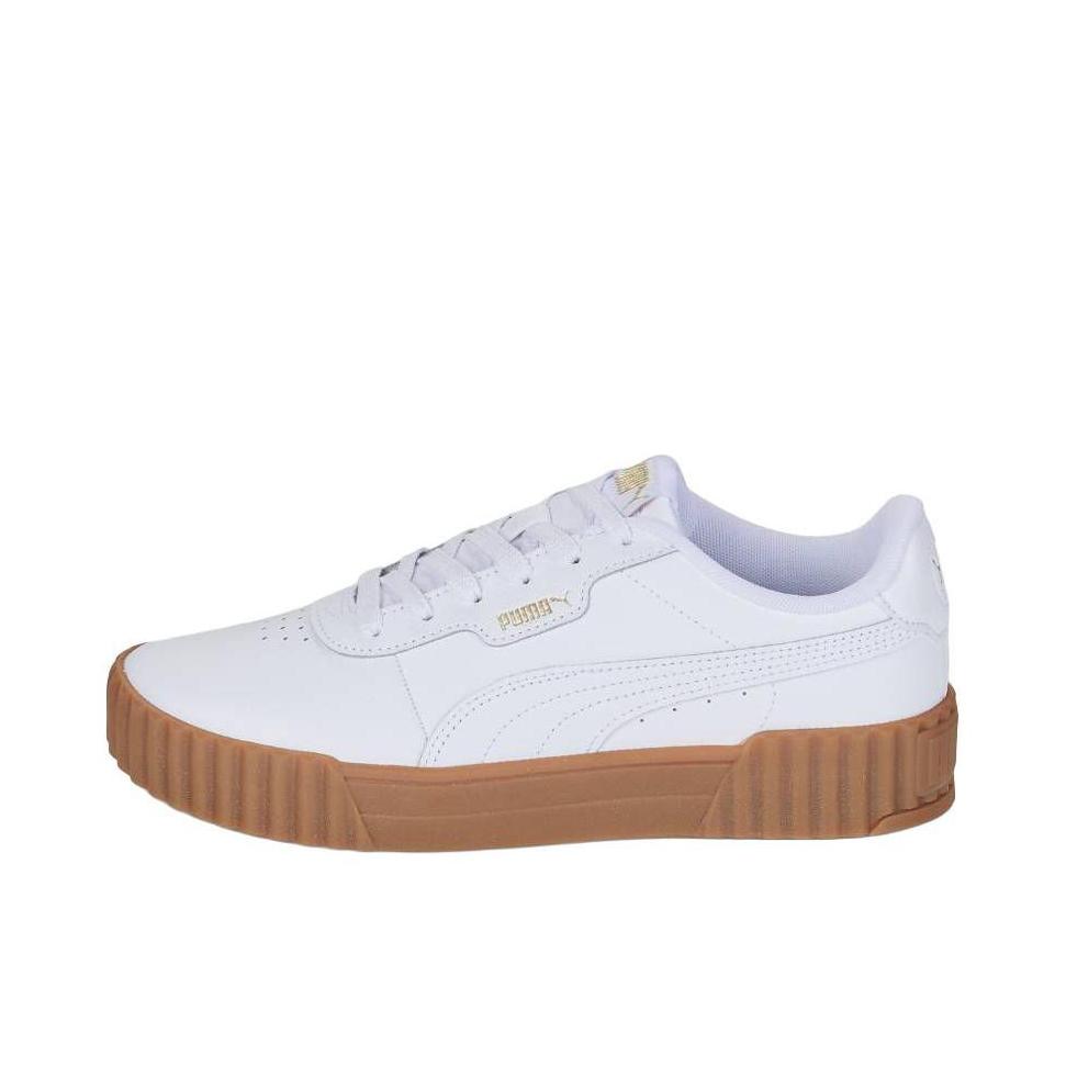 推荐商品：Puma/彪马 Carina 3.0 板鞋 防滑耐磨低帮圆头贴合 女款/白色/棕色  