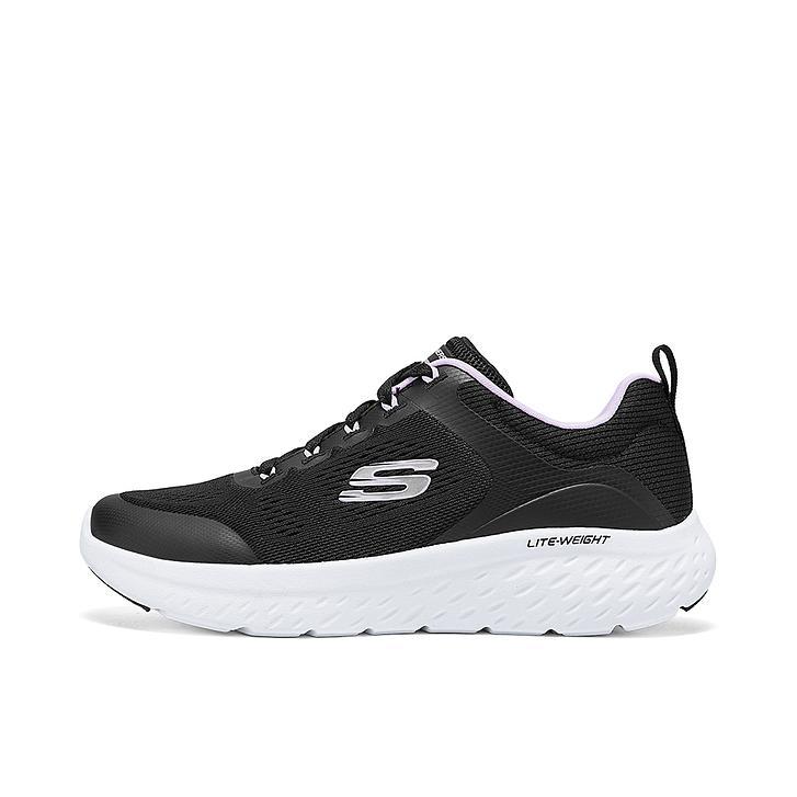 推荐商品：Skechers/斯凯奇 网面 透气 缓震 运动休闲鞋 女款/黑色/薰衣草色