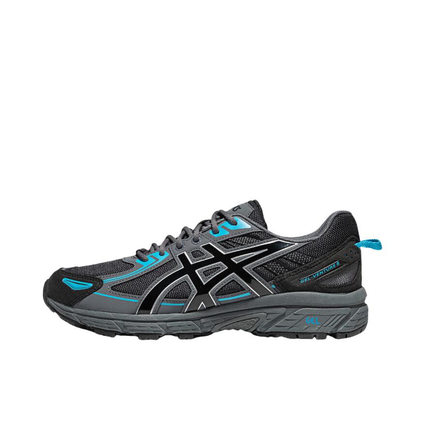 推荐商品：Asics/亚瑟士 Gel-Venture 6 跑鞋 防滑耐磨缓冲抓地减震回弹透气复古越野 深黑色/蓝色