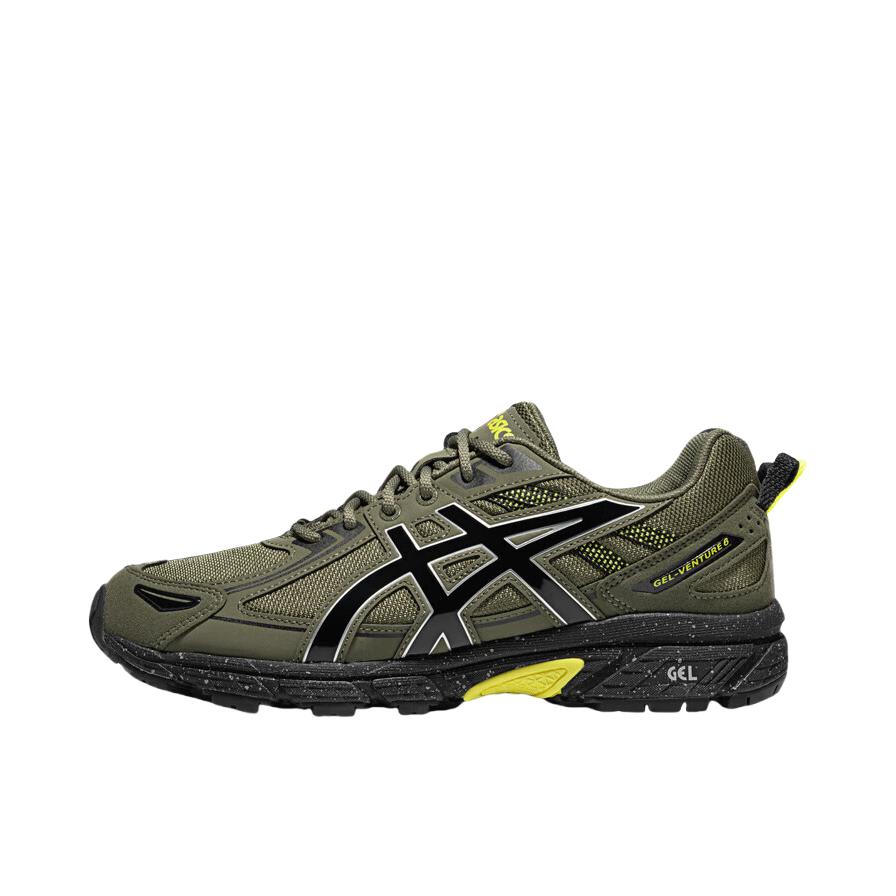 推荐商品：Asics/亚瑟士 Gel-Venture 6 跑鞋 防滑耐磨缓冲抓地减震回弹透气复古越野 绿色/深黑色