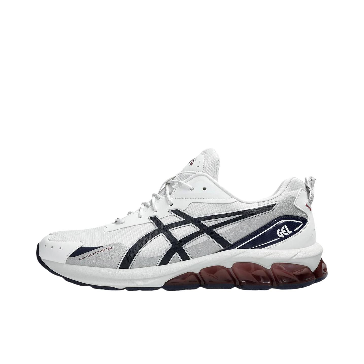 推荐商品：Asics/亚瑟士 Gel-Quantum 180 6 跑鞋 轻便透气耐磨舒适减震防滑织物运动休闲合成革 银色/灰色/蓝色