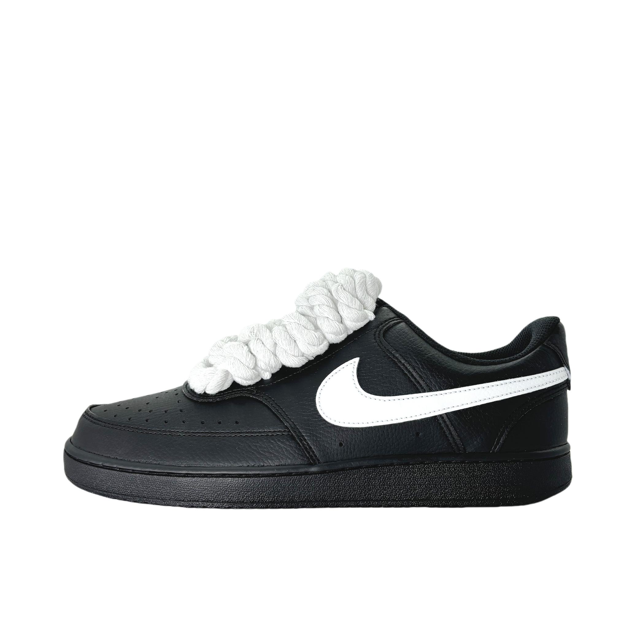 推荐商品：【定制球鞋】 Nike Court Vision 1 板鞋 防水美式简约防滑减震复古 黑白格/黑色/白色