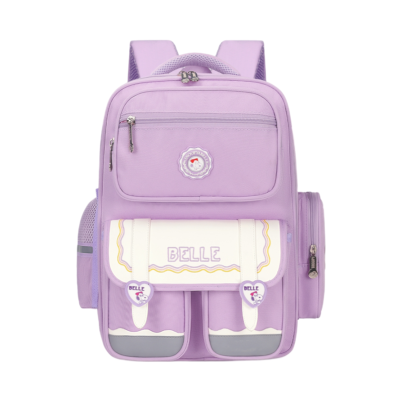 推荐商品：SNOOPY 儿童款夜间反光加厚背垫透气防泼水聚酯纤维小学生书包童包